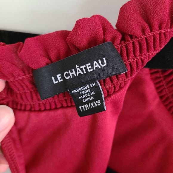 Xxs Le Chateau Deep Red Sleevless Top - Picture 3 of 5